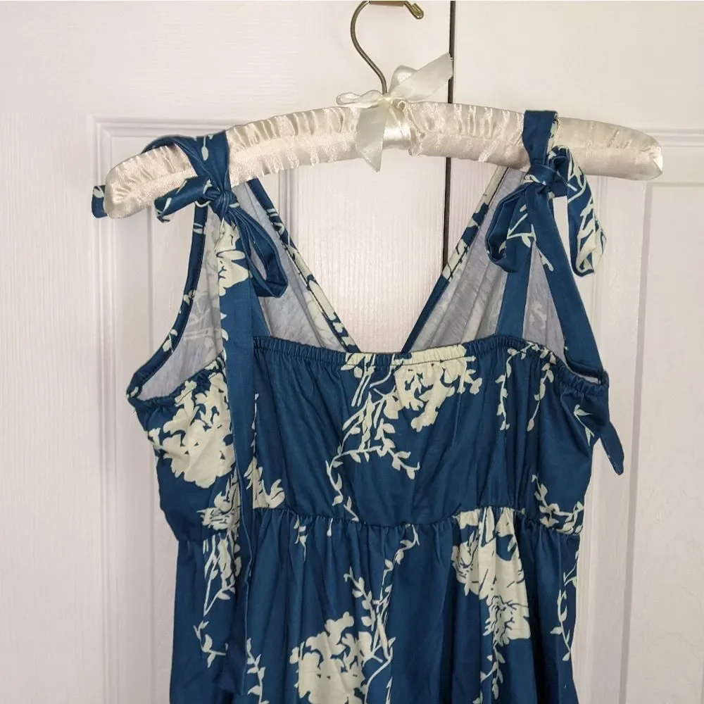 πHPπ Floral Print Tie Shoulder Ruffle Hem Cami Dress Medium - Picture 10 of 10
